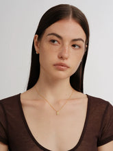 S925 Sterling Silver Matte Gold Mini Square Pendant Necklace